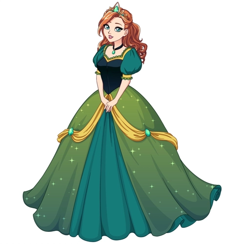 Princess Theme Royal Blue Ball Gown Princess Transparent Sticker